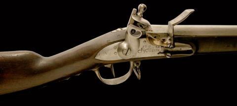 Fusil à silex modèle 1777 : fusil de guerre de 1777 fabriquée à Saint-Etienne